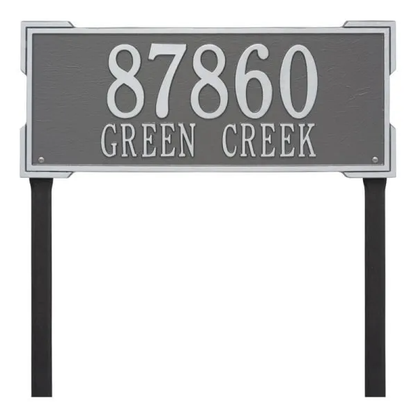 Whitehall 1011 Arch Marker Estate Lawn Address Plaque in Pewter and Silver