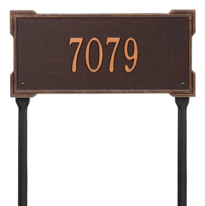  Whitehall 1123 Arch Marker Estate Lawn Address Plaque in Antique Copper