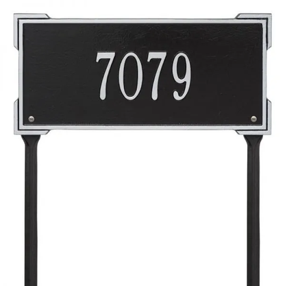  Whitehall 1123 Arch Marker Estate Lawn Address Plaque in Black and SIlver