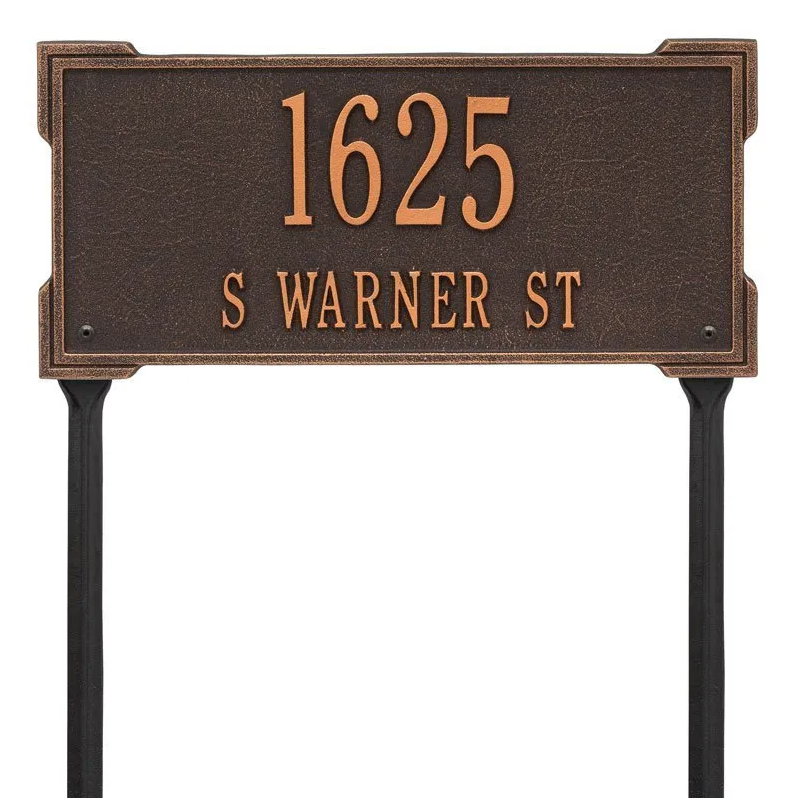 Whitehall 1124 Arch Marker Estate Lawn Address Plaque in Oil Rubbed Bronze
