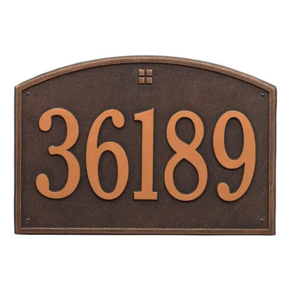 Whitehall 1171 Arch Marker Estate Lawn Address Plaque in Oil Rubbed Bronze