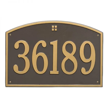 Whitehall 1171 Arch Marker Estate Lawn Address Plaque in Bronze with Gold