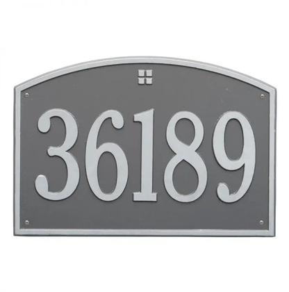 Whitehall 1171 Arch Marker Estate Lawn Address Plaque in Pewter with Silver