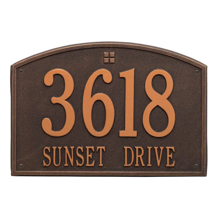 Whitehall 1172 Arch Marker Estate Lawn Address Plaque in Oil Rubbed Bronze