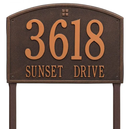 Whitehall 1174 Arch Marker Estate Lawn Address Plaque in Oil Rubbed Bronze