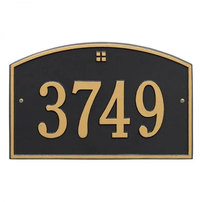 Whitehall 1175 Arch Marker Estate Lawn Address Plaque in Black and Gold