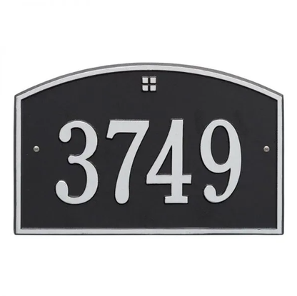 Whitehall 1175 Arch Marker Estate Lawn Address Plaque in Brushed Silver