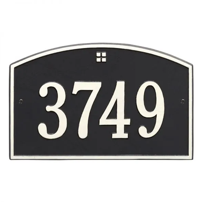Whitehall 1175 Arch Marker Estate Lawn Address Plaque in Black and White
