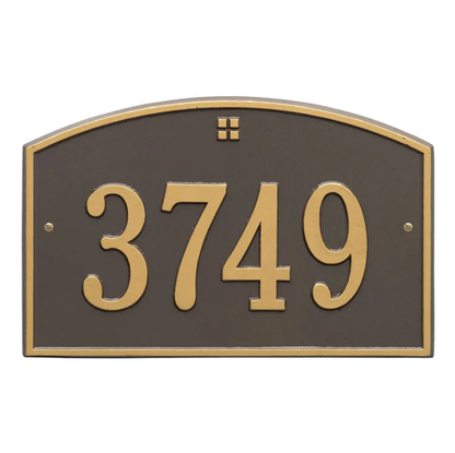 Whitehall 1175 Arch Marker Estate Lawn Address Plaque in Bronze and Gold