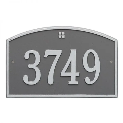 Whitehall 1175 Arch Marker Estate Lawn Address Plaque in Pewter and Silver