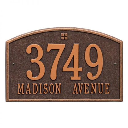 Whitehall 1176 Arch Marker Estate Lawn Address Plaque in Antique Copper