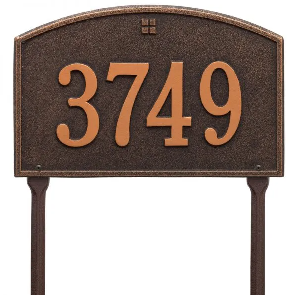Whitehall 1177 Arch Marker Estate Lawn Address Plaque in Oil Rubbed Bronze
