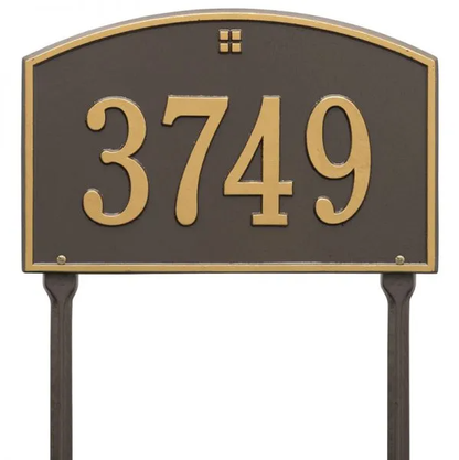 Whitehall 1177 Arch Marker Estate Lawn Address Plaque in Bronze and Gold