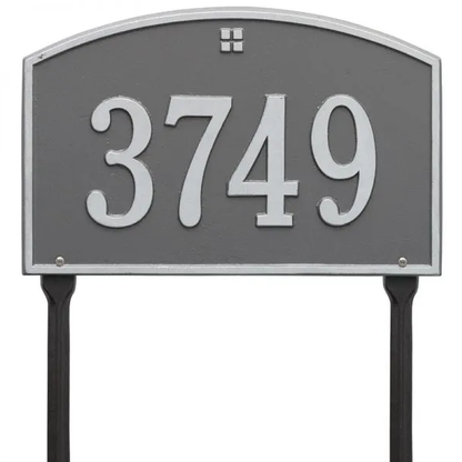 Whitehall 1177 Arch Marker Estate Lawn Address Plaque in Pewter and Silver