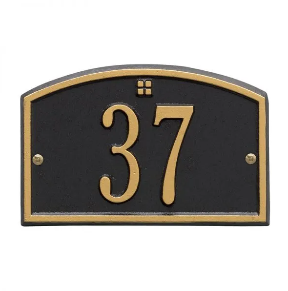 Whitehall 1179 Arch Marker Estate Lawn Address Plaque in Brushed Gold