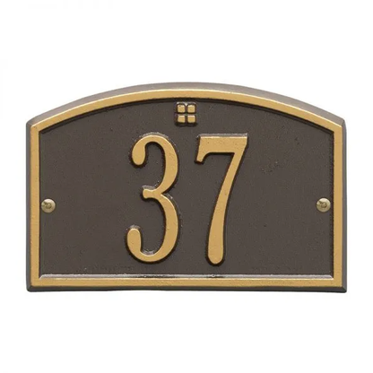 Whitehall 1179 Arch Marker Estate Lawn Address Plaque in Bronze and Gold