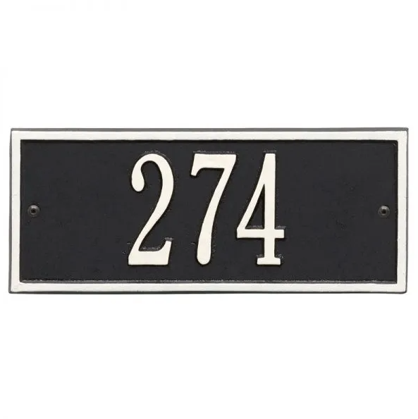 Whitehall 1230 Arch Marker Estate Lawn Address Plaque in Black and White