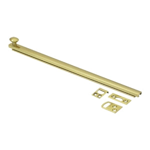 Deltana 12 Inch Concealed Screw Bolt - Polished Brass
