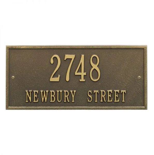 Whitehall 1321 Arch Marker Estate Lawn Address Plaque in Antique Brass