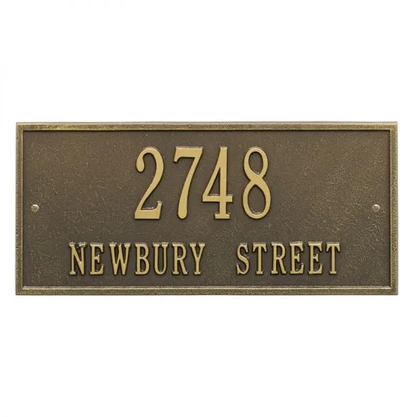 Whitehall 1321 Arch Marker Estate Lawn Address Plaque in Antique Brass