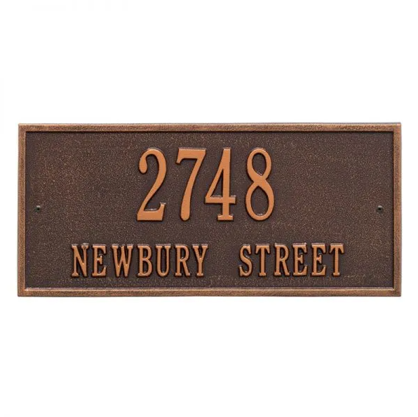 Whitehall 1321 Arch Marker Estate Lawn Address Plaque in Antique Copper
