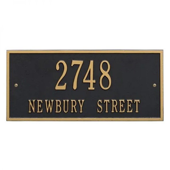Whitehall 1321 Arch Marker Estate Lawn Address Plaque in Black and Gold