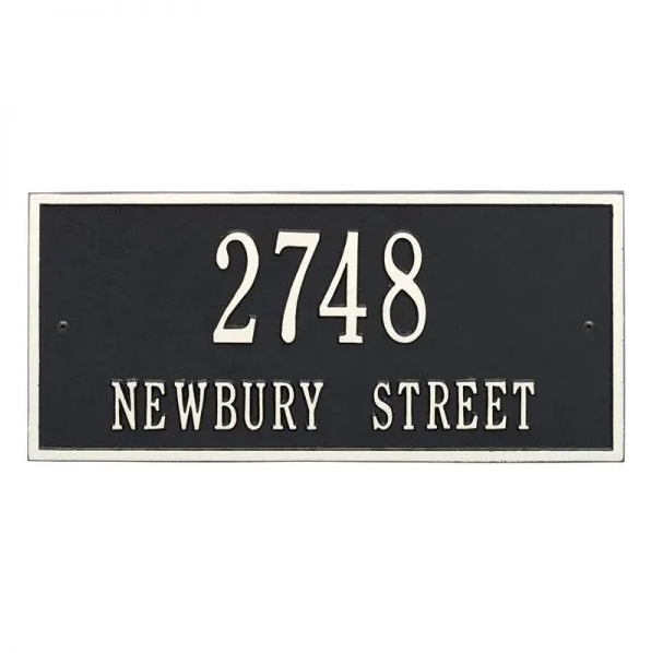 Whitehall 1321 Arch Marker Estate Lawn Address Plaque in Black and White