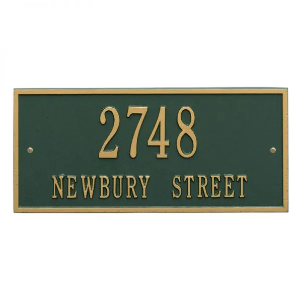 Whitehall 1321 Arch Marker Estate Lawn Address Plaque in Green and Gold