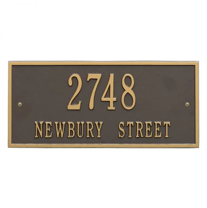 Whitehall 1321 Arch Marker Estate Lawn Address Plaque in Bronze and Gold