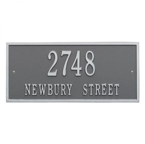 Whitehall 1321 Arch Marker Estate Lawn Address Plaque in Pewter and Silver