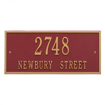 Whitehall 1321 Arch Marker Estate Lawn Address Plaque in Red and Gold