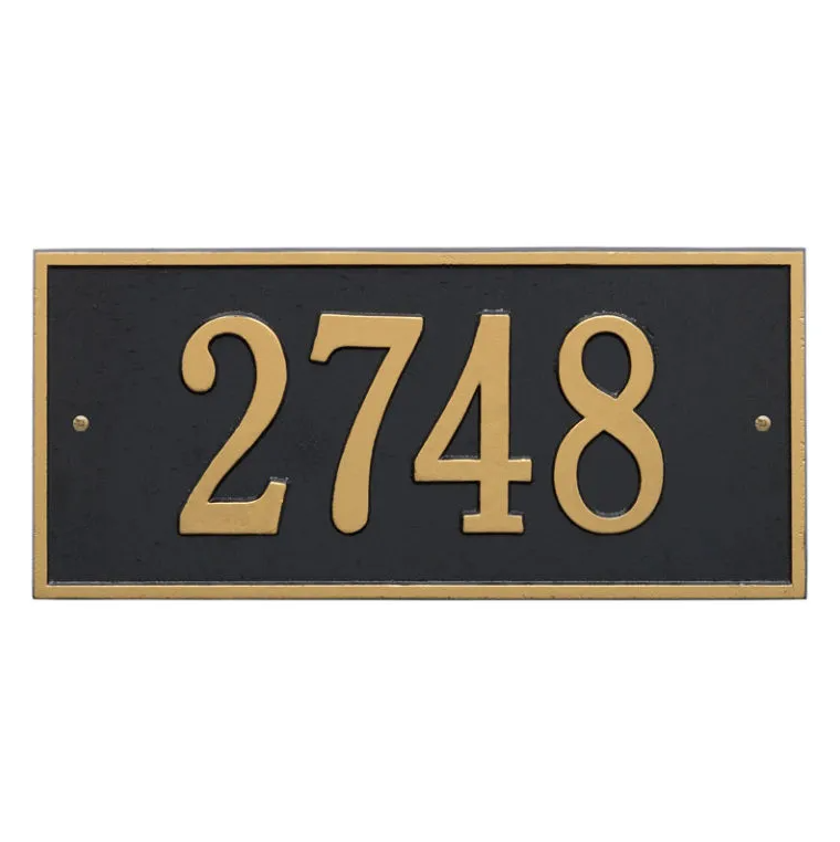 Whitehall 1322 Arch Marker Estate Lawn Address Plaque in Black and Gold