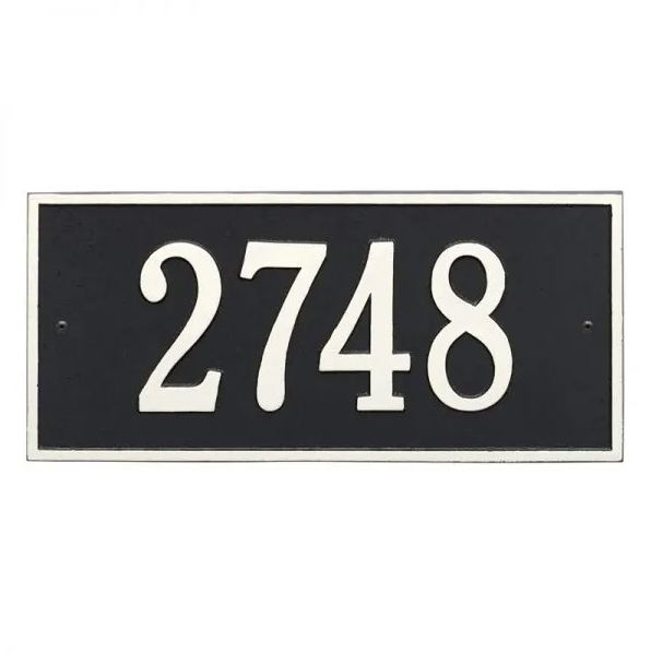Whitehall 1322 Arch Marker Estate Lawn Address Plaque in Black and White