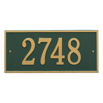 Whitehall 1322 Arch Marker Estate Lawn Address Plaque in Green and Gold