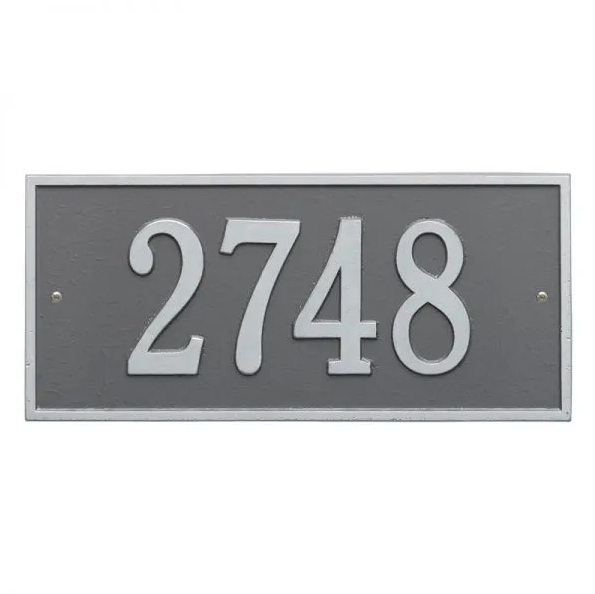 Whitehall 1322 Arch Marker Estate Lawn Address Plaque in Pewter and Silver