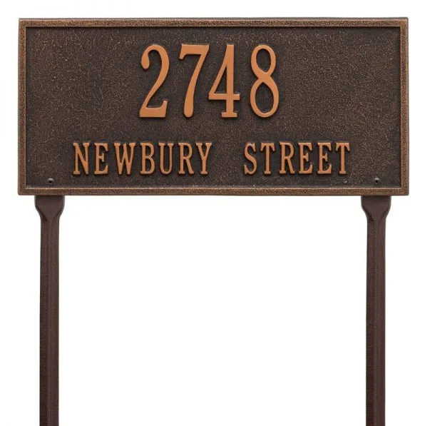 Whitehall 1323 Arch Marker Estate Lawn Address Plaque in Oil Rubbed Bronze