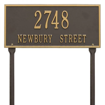 Whitehall 1323 Arch Marker Estate Lawn Address Plaque in Bronze and Gold