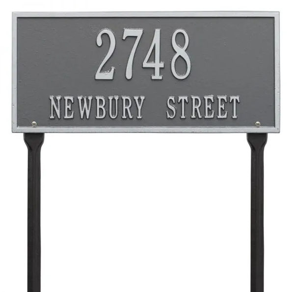 Whitehall 1323 Arch Marker Estate Lawn Address Plaque in Pewter Silver