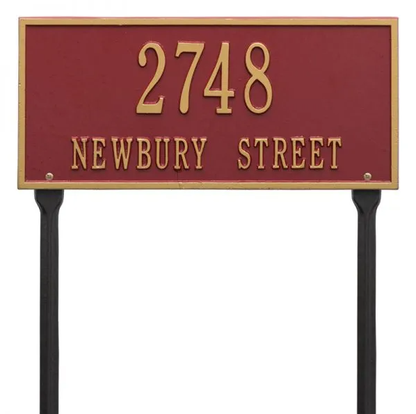Whitehall 1323 Arch Marker Estate Lawn Address Plaque in Red Gold