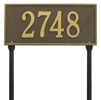 Whitehall 1324 Arch Marker Estate Lawn Address Plaque in Antique Brass