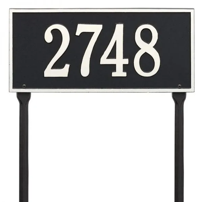 Whitehall 1324 Arch Marker Estate Lawn Address Plaque in Black and White