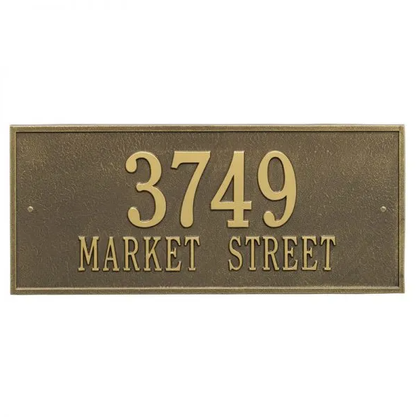 Whitehall 1325 Arch Marker Estate Lawn Address Plaque in Antique Brass