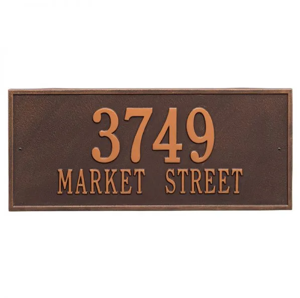 Whitehall 1325 Arch Marker Estate Lawn Address Plaque in Antique Copper