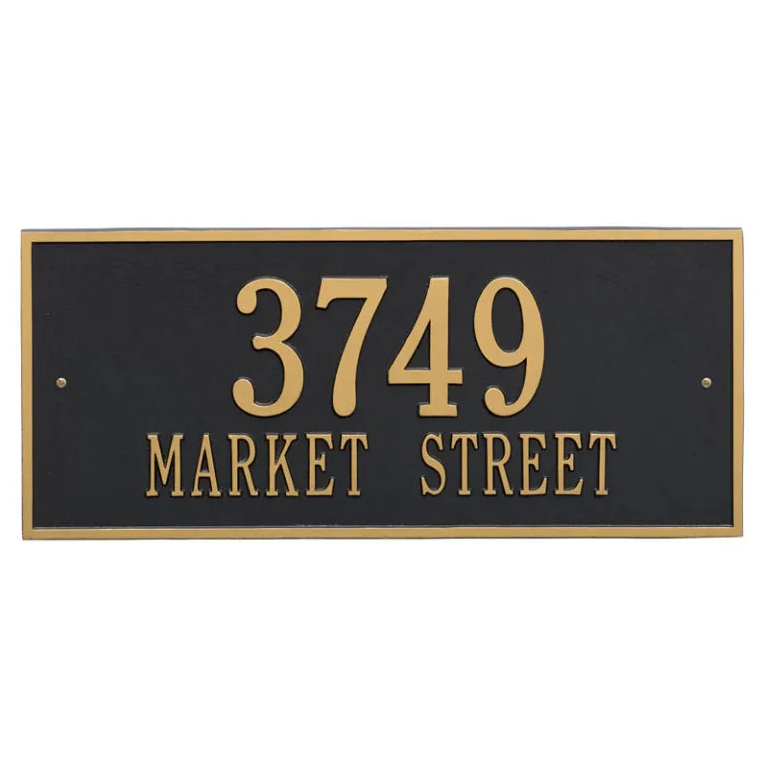 Whitehall 1325 Arch Marker Estate Lawn Address Plaque in Black and Gold
