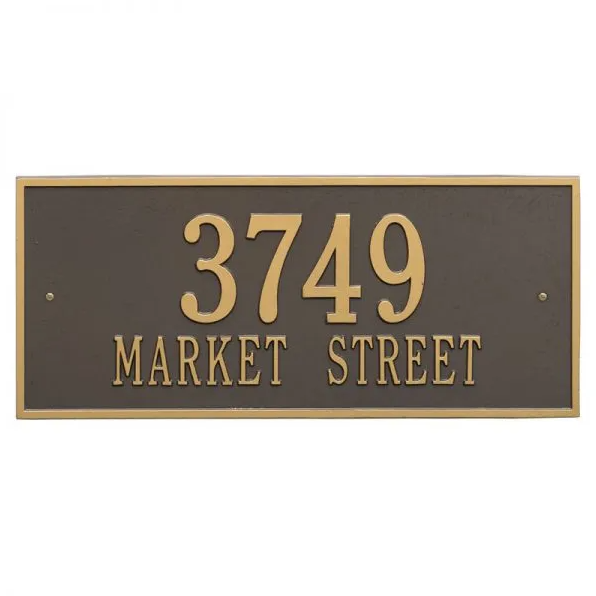 Whitehall 1325 Arch Marker Estate Lawn Address Plaque in Bronze and Gold
