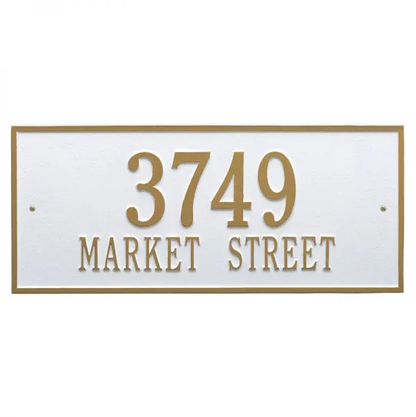 Whitehall 1325 Arch Marker Estate Lawn Address Plaque in White and Gold