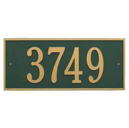 Whitehall 1326 Arch Marker Estate Lawn Address Plaque in Green and Gold