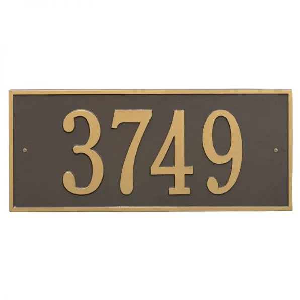 Whitehall 1326 Arch Marker Estate Lawn Address Plaque in Bronze and Gold