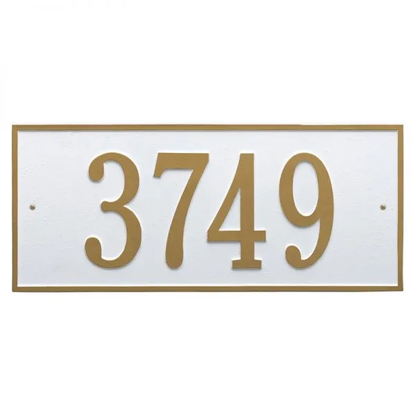 Whitehall 1326 Arch Marker Estate Lawn Address Plaque in White and Gold