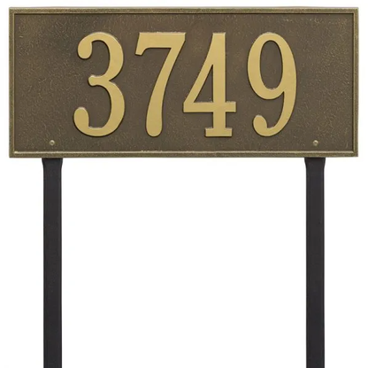 Whitehall 1328 Arch Marker Estate Lawn Address Plaque in Antique Brass